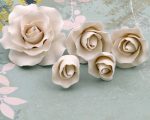 5 mix size single rose white
