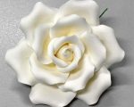 Large white curled rose sugar flowers
