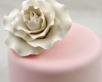 Extra large white rose wedding cake