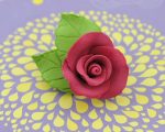 Small tea rose maroon with 2 leaves