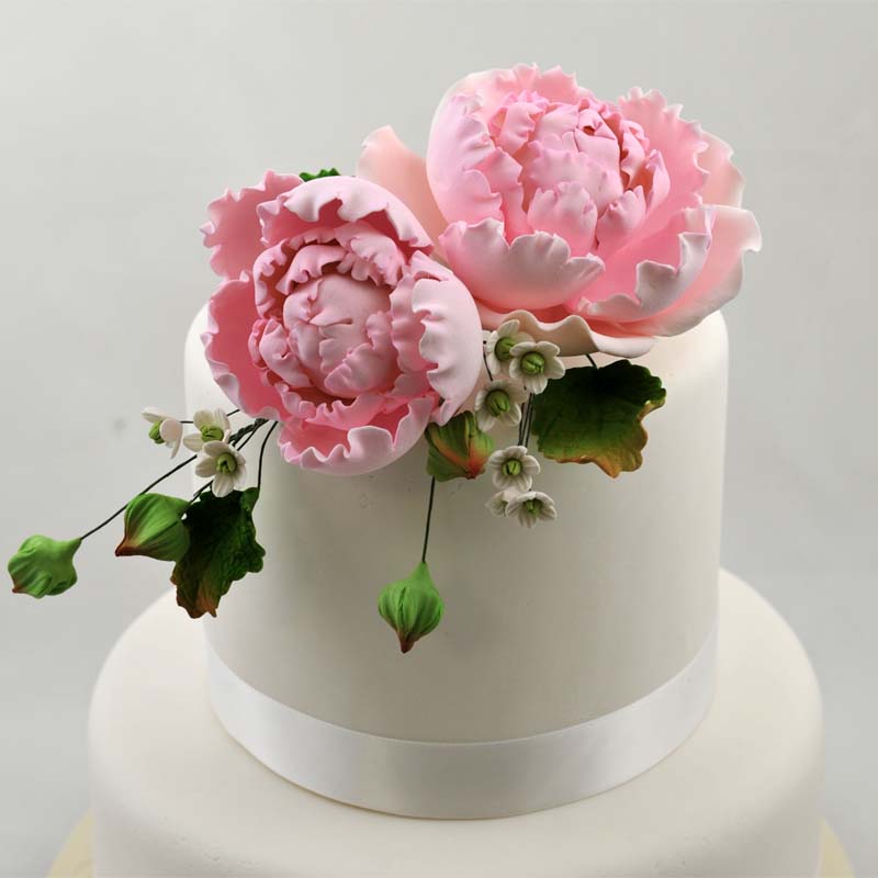 Sugar Peony & Rose Flower Cake topper