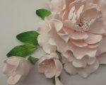 Extra large 14cm Pink Peony and buds spray sugar flowers